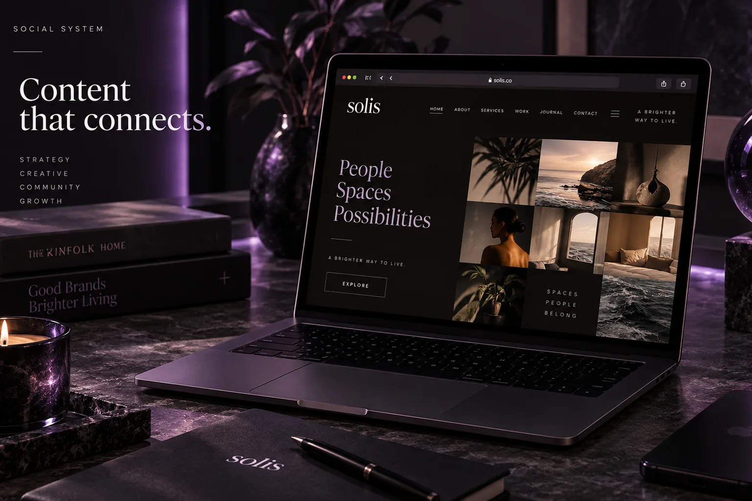 Solis website homepage displayed on a laptop