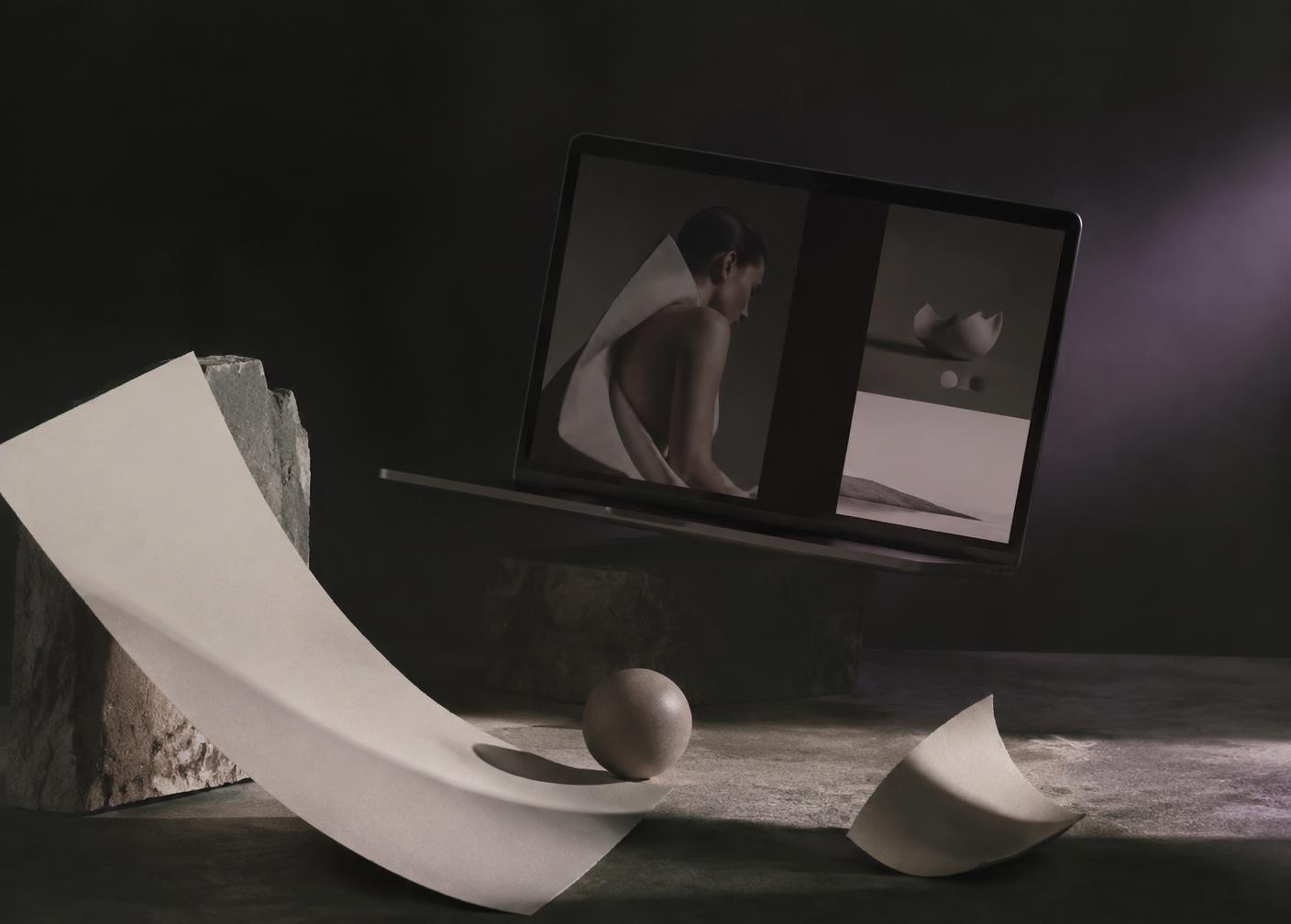 Close-up of the Aurea website's editorial imagery and layout